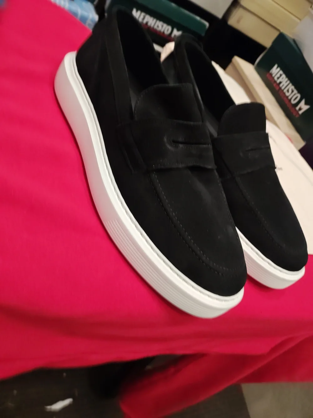 Good Man Brand Black Slip-On Loafers with White Sole Size 11